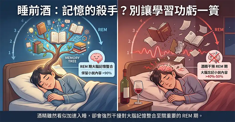 睡前來杯酒影響 REM 睡眠